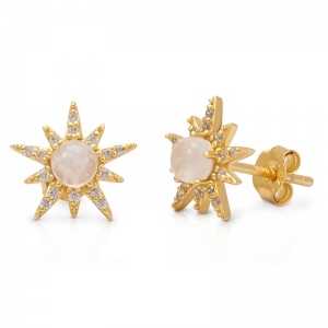 cubic zirconia star stud earrings