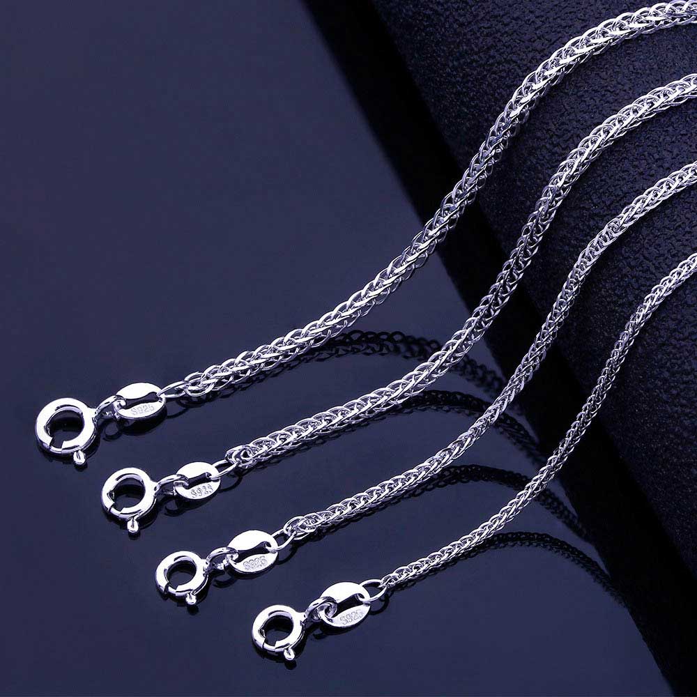 19.7 22.3 Sterling Silver Chopin Chain, S925 Silver Chain for Jewelry Making  Supplies, Finished Necklace With U Shape Clasp 