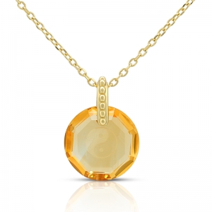 Custom Tai Chi Round Citrine Pendant Necklace