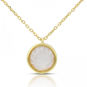 Japanese Kiriko Rose Quartz Pendant Necklace