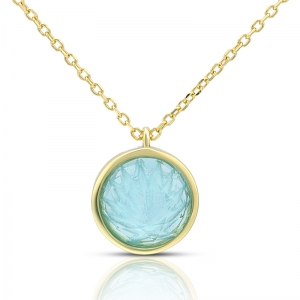 Japanese Kiriko Sky Blue Crystal Pendant Necklace