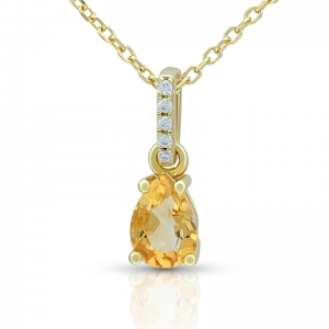 Citrine teardrop necklace