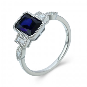 lab Blue Sapphire  ring