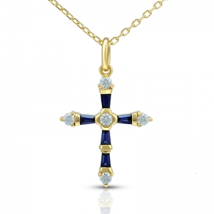 Blue Sapphire cross jewelry