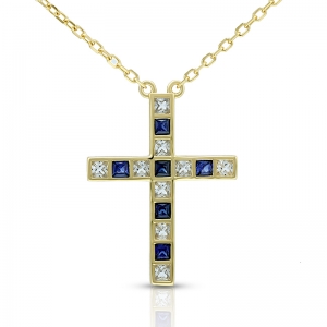 blue sapphire cross jewelry