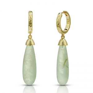 prehnite hoop earrings