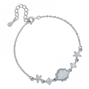 sterling silver seashell bracelet