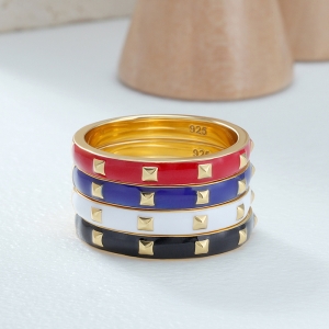 coloured enamel rings